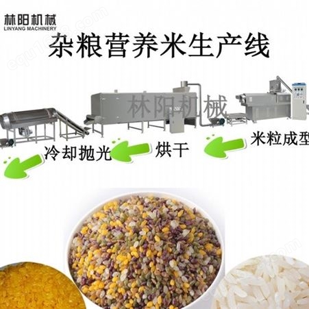 林阳机械紫薯免蒸米设备 黄金米 即食米设备生产线