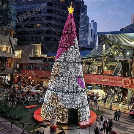 源头定制大型圣诞树 户外商场广场落地摆件 发光圣诞树