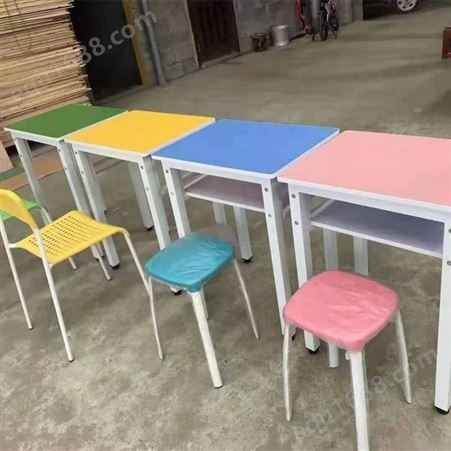 智学校园 木色桌椅 课桌定制 不锈钢组合课桌 教室学生桌 厂家优惠