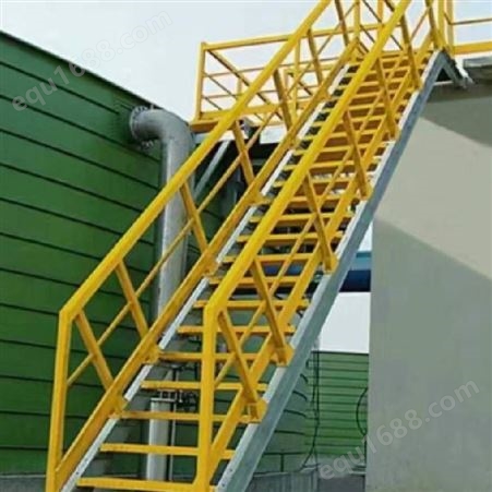 恒泽厂家定制玻璃钢爬梯护笼检修爬梯镀锌钢护笼爬梯支持喷漆上色恒泽