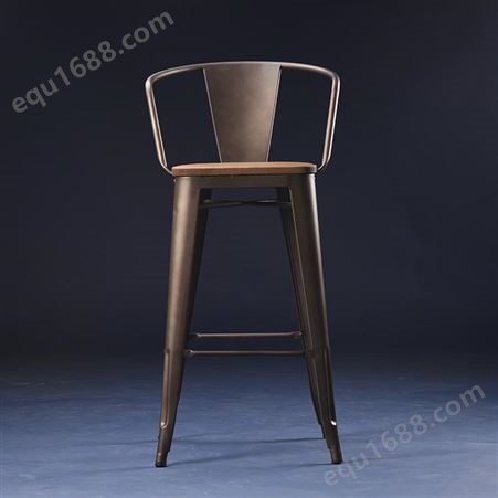 鼎富DF324餐厅吧椅 美式乡村金属餐厅吧椅 高脚靠背餐厅椅子