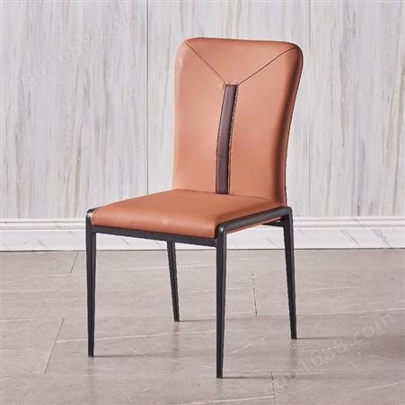鼎富皮餐椅家用 设计师餐椅餐厅餐桌椅 靠背软包北欧书椅DF-516
