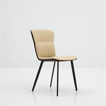 鼎富DF170家用靠背椅皮艺极简化妆椅现代意式金属网红意式椅子