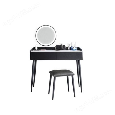 鼎富DF361意式岩板梳妆台卧室简约带镜网红化妆桌
