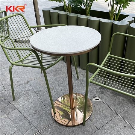 金康瑞加工定制人造石英石餐台奶茶店休闲桌子 提供配套椅子