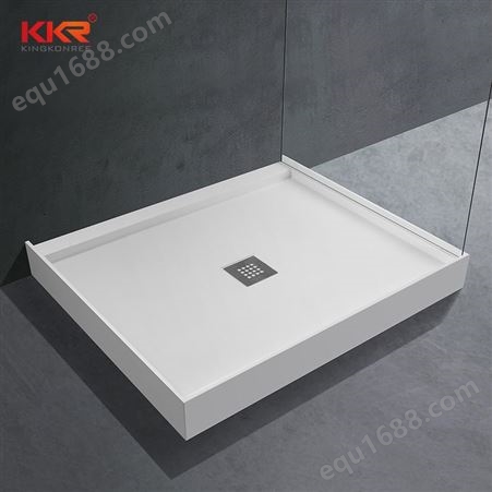 金康瑞 一体成型浴室底座 简约白色耐污防水人造石淋浴房底座