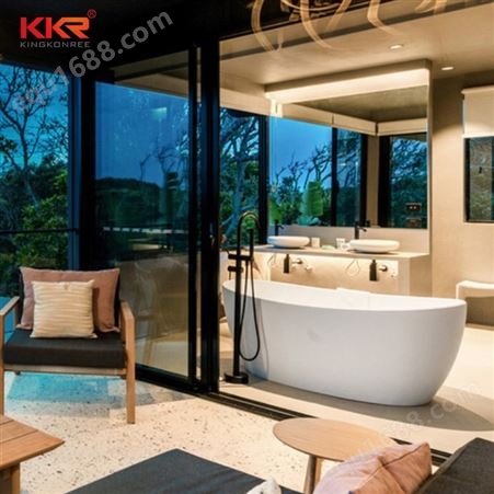 KKR经典款式人造石浴缸轻奢易清洁加厚泡澡盆