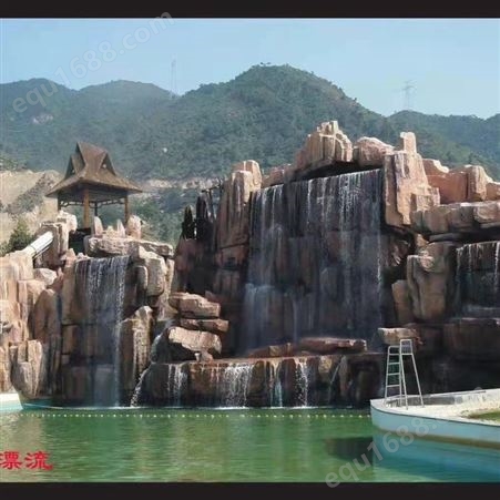 广东省云浮市 大型塑石假山 大型水池瀑布假山 园林古建 湘岩园林