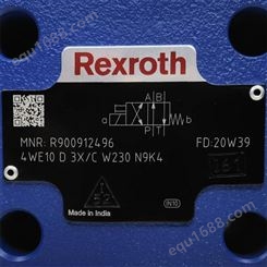 RexrothR900912496 4WE10D3X/CW230N9K4电磁换向阀
