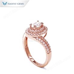 莫桑钻石戒指女款时尚经典镶钻订结求婚戒开口食指女士款