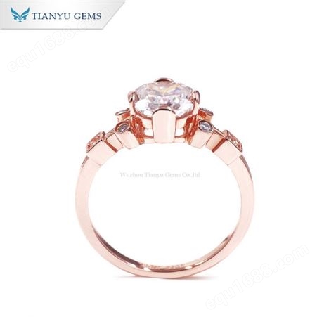 莫桑钻石戒指纯银18K金情侣结婚订婚送女友生日礼物