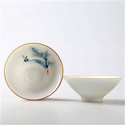 景德镇陶瓷品茗杯 中式创意单杯功夫茶具 家用手绘小茶杯主人杯