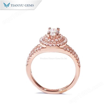 莫桑钻石戒指女款时尚经典镶钻订结求婚戒开口食指女士款