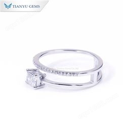戒指女莫桑钻石戒指钻戒结婚订婚六爪钻戒订制送女友老婆