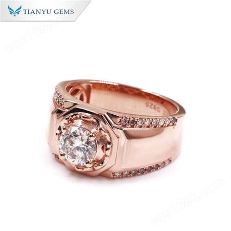 北京莫桑钻石戒指纯银18K金情侣结婚订婚送男友生日礼物