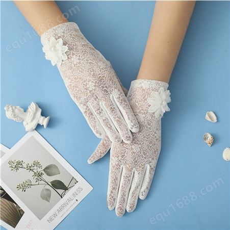 生产 春夏季防晒蕾丝手套 提供样品 短款女士手套 女式蕾丝手套