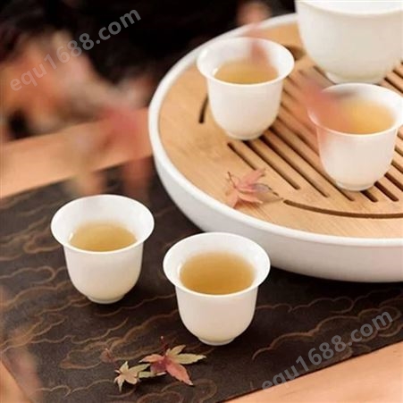 家用日式竹制托盘功夫茶具 创意圆形陶瓷茶盘 简约茶具快客杯