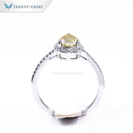 广东莫桑钻石戒指纯银男女士闭口求婚小众饰品