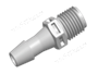 Thread to tube Straight Fitting, 1/4 NPT X 5/16 HB, Natural Polypropylene