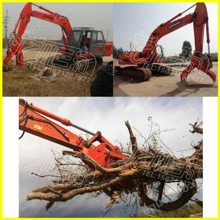 Q345B锰钢制作挖掘机抓木器夹木器木材树夹子机械爪质保9个月