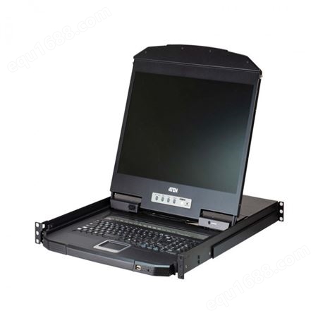 ATEN CL3108  8端口短机身 PS/2-USB VGA 单滑轨宽屏幕LCD KVM 多电脑切换器