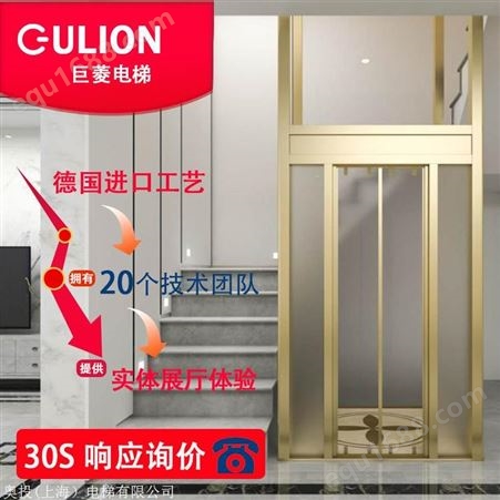 小型家用电梯 Gulion/巨菱三层家用载人电梯 无机房0基坑安装