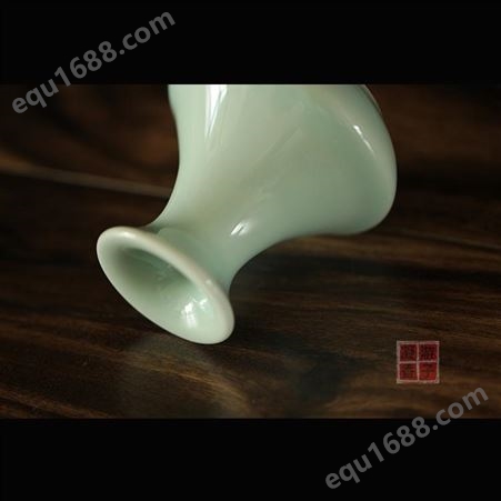 龙泉青瓷 创意花插 摆件 卧室案头办公桌水培 干花花瓶茶具配件