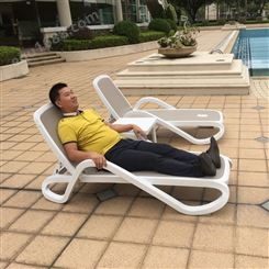 售楼部泳池躺椅结实耐用的ABS塑料沙滩椅防潮防晒结实耐用的户外躺床