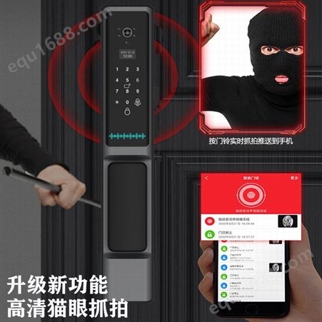 密码锁带监控摄像头可视猫眼大门指纹锁家用防盗门全自动智能门锁