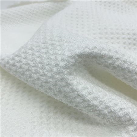 高尔夫毛巾定制涤锦超细纤维菠萝格华夫格毛巾面料360g白色现货