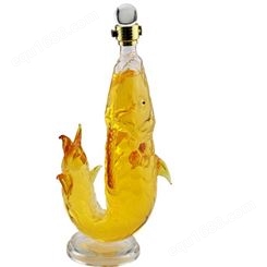 大鱼造型玻璃瓶  鲤鱼红酒瓶  鱼型泡酒器  人参泡酒器   吹制白酒瓶