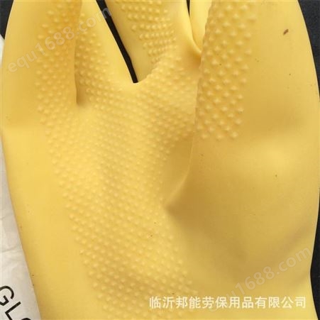 三蝶耐酸碱橡胶手套化工乳胶手套防水长加厚劳保防护乳胶防化手套