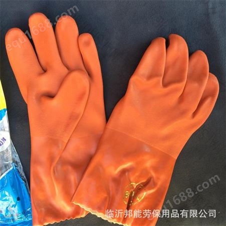 东亚880手套pvc浸塑手套耐油耐酸碱防化手套止滑颗粒手套劳保手套