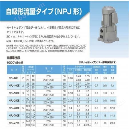日本三菱冷却泵NPJ系列TERAL泰拉尔NPJ-250e