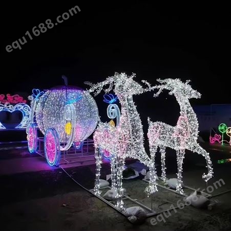 灯光节 蝶恋花定制 户外大型LED亮化美陈造型 公园节日景观装饰