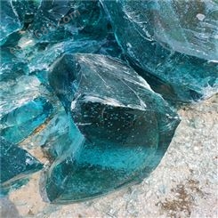 供应蓝色玻璃石 钴蓝玻璃块 玻璃墙用玻璃水晶石
