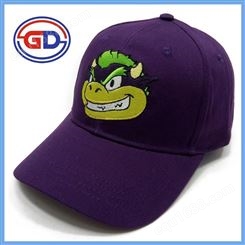 帽子厂家 潮牌紫色纯棉棒球帽 帽子定做 帽子定制logo图案 冠达帽业