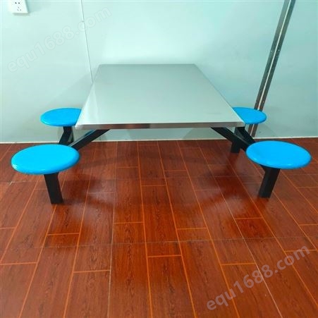 食堂餐桌椅组合连体餐桌4人6人8人玻璃钢快餐桌批发定制