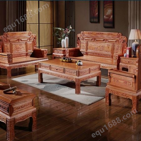善心悦木 红木家具 非洲花梨实木沙发 客厅家具组合 新古典中式沙发 大中小户型别墅沙发