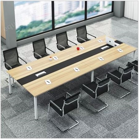 赣州现代简约办公室会议桌南康员工洽谈培训桌铁艺方形长条桌子大班台