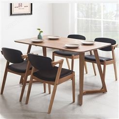 云南北欧餐桌简约现代 橡木小户型日式风格家具精选 实木餐桌椅组合厂家定制