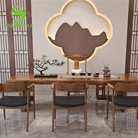 浙江新中式实木茶桌椅组合 家用庭院禅意接待泡茶桌 客厅茶室仿古茶台