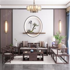 广东新中式贵妃沙发 现代简约123组合沙发  酒店沙发组合定制