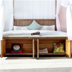 实木双人床 1.8米简约床 北欧新中式婚床 白蜡木卧室家具 实木床