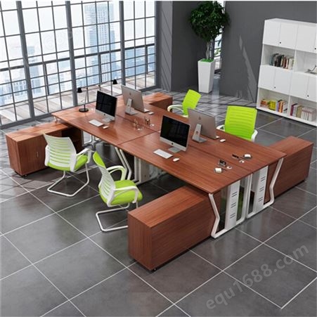 简约现公室桌椅组合 经理职员办公桌椅套装 实木办公桌办公家具班台桌定制