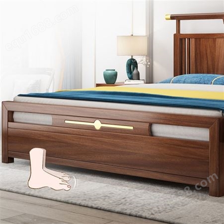 实木床全屋定制 新中式实木床源头工厂 中式简约实木床价格