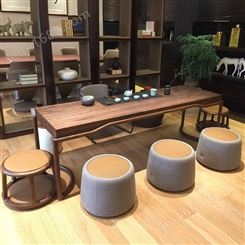 新中式茶桌椅组合 实木泡茶桌办公室风格设计 简约茶几禅意茶室功夫茶台