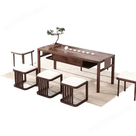 简约实木办公泡茶几功夫茶座 新中式茶桌椅组合茶台茶室禅意家具