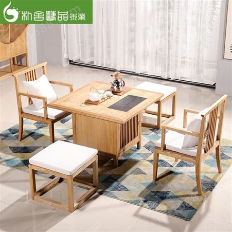 新式茶公室家用茶台  客厅泡茶桌 实木茶桌椅整装厂家