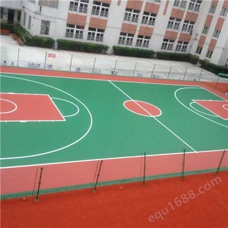 来宾兴宾篮球场地地坪漆 运动场橡胶跑道塑胶篮球场施工